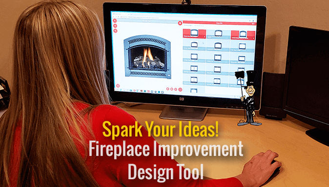 Fireplace improvement tool. Easily update your fireplace and see what it looks like in your own home. Change fireplace styles, fireplace models, fireplace hearths and fireplace surrounds using a convenient fireplace design tool. Fireplace improvement design and installation, including stonework by Luce's Chimney and Stove Shop, serving Ohio, Michigan and Indiana.
